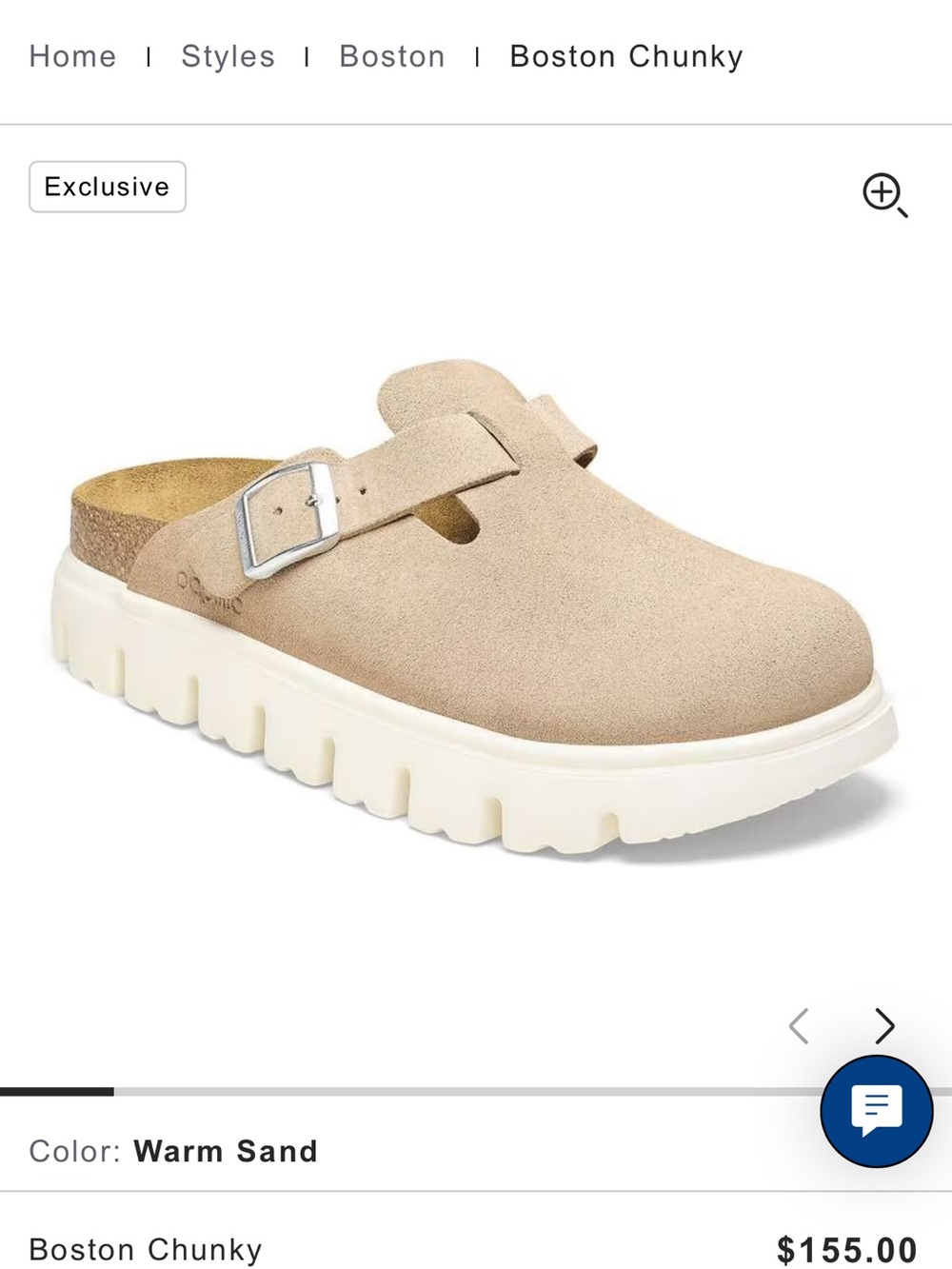 Birkenstock Boston Chunky Women’s clog- Warm Sand